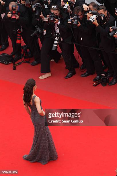 Actress Evangeline Lily attends "The Princess Of Montpensier" Premiere at the Palais des Festivals during the 63rd Annual Cannes Film Festival on May...