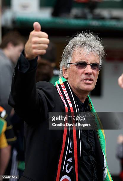 Nigel Wray, co-owner of Saracens looks on during the Guinness Premiership semi final match between Northampton Saints and Saracens at Franklin's...