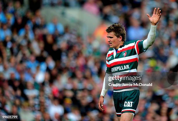 Toby Flood of Leicester Tigers looks on during the Guinness Premiership Semi Final match between Leicester Tigers and Bath at Welford Road on May 16,...