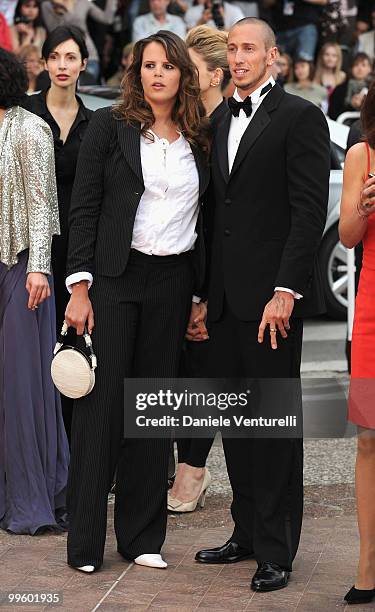 Former swimmer Laure Manaudou and swimmer Frederick Bousquet attend the 'The Princess of Montpensier' Premiere held at the Palais des Festivals...