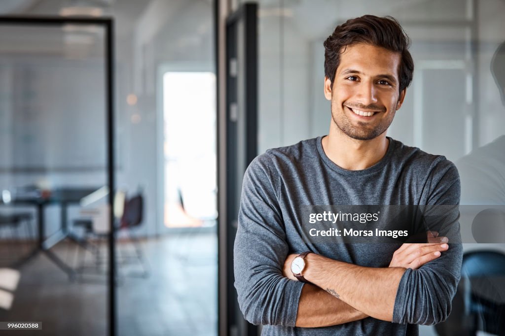 Portrait of businessman with arms crossed
