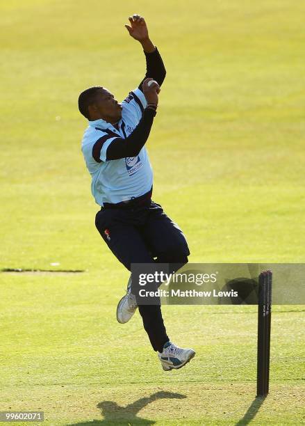 Makhaya Ntini of Kent in action during the Clydesdale Bank 40 match betwen Warwickshire and Kent at Edgbaston on May 16, 2010 in Birmingham, England.