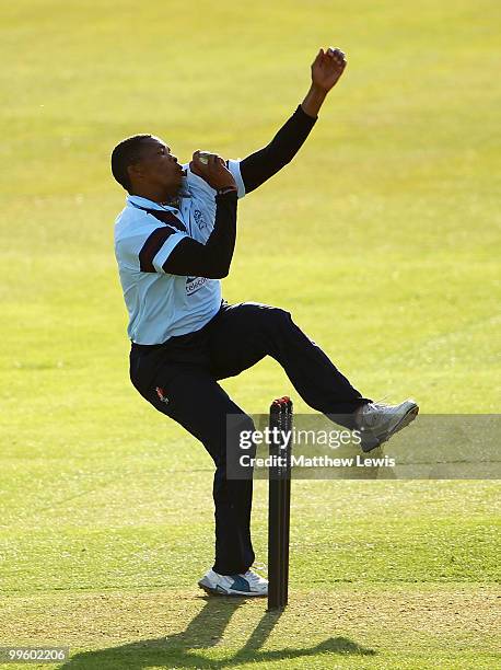 Makhaya Ntini of Kent in action during the Clydesdale Bank 40 match betwen Warwickshire and Kent at Edgbaston on May 16, 2010 in Birmingham, England.