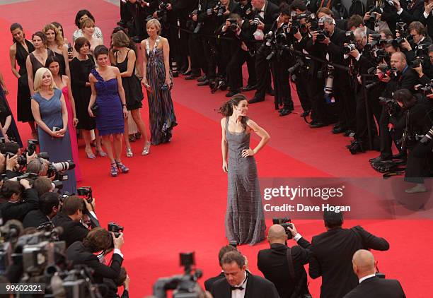 Actress Evangeline Lilly attends "The Princess Of Montpensier" Premiere at the Palais des Festivals during the 63rd Annual Cannes Film Festival on...