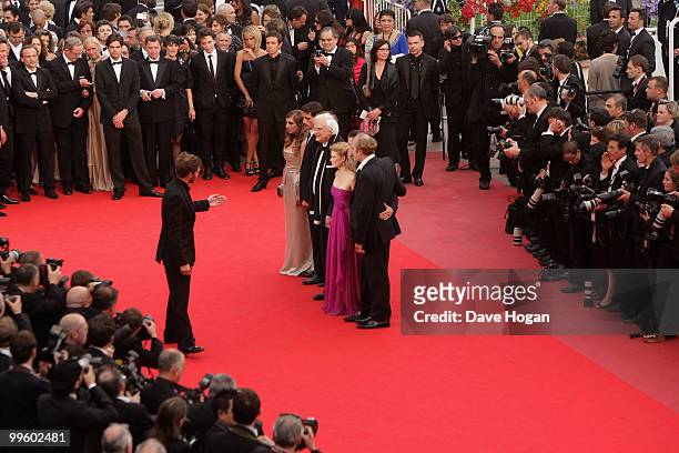 Bertrand Tavernier, actors Gaspard Ulliel,Gregoire Leprince-Ringuet and actress Melanie Thierry attend "The Princess Of Montpensier" Premiere at the...