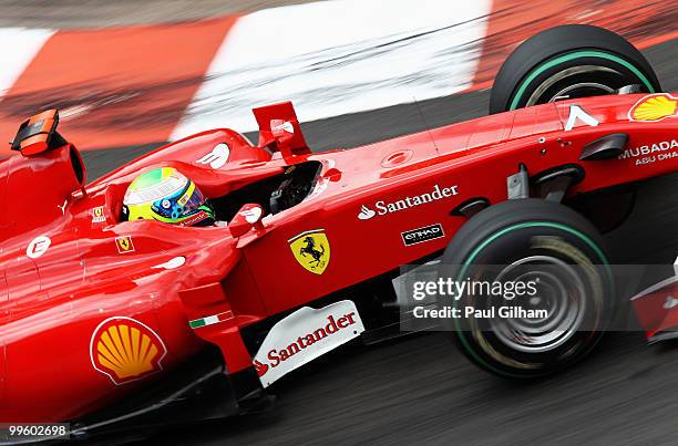 Felipe Massa of Brazil and Ferrari drives during the Monaco Formula One Grand Prix at the Monte Carlo Circuit on May 16, 2010 in Monte Carlo, Monaco.