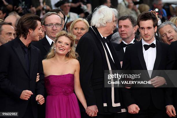 French actor Gaspard Ulliel, French actress Melanie Thierry, French director Bertrand Tavernier and French actor Gregoire Leprince-Ringuet arrive for...