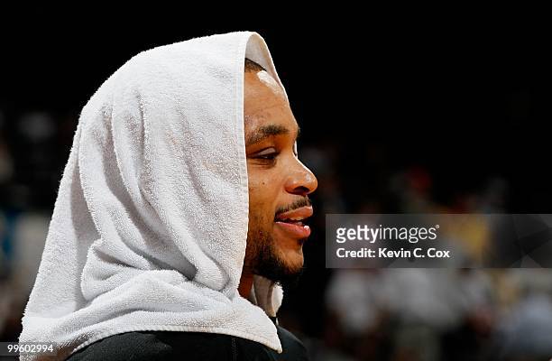 Jameer Nelson of the Orlando Magic against the Atlanta Hawks during Game Four of the Eastern Conference Semifinals of the 2010 NBA Playoffs at...