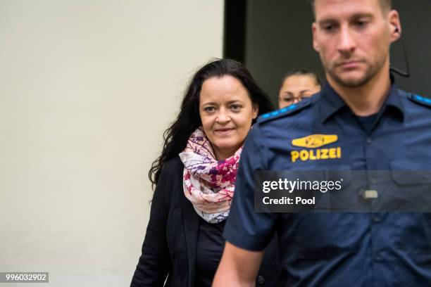 Defendant Beate Zschaepe waits at Oberlandesgericht courthouse on the day judges are to announce their verdict in the marathon NSU neo-Nazi murder...