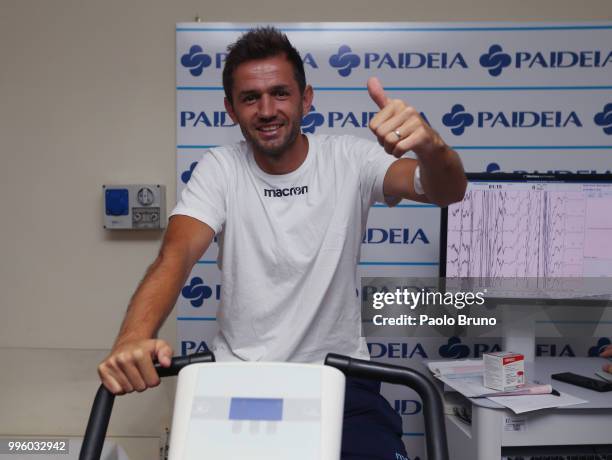 Senad Lulic of SS Lazio attends the medical tests on July 11, 2018 in Rome, Italy.