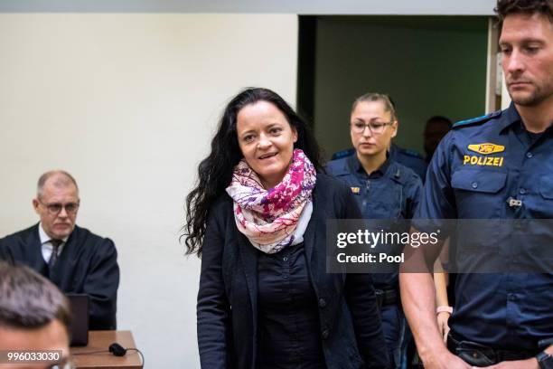 Defendant Beate Zschaepe waits at Oberlandesgericht courthouse on the day judges are to announce their verdict in the marathon NSU neo-Nazi murder...