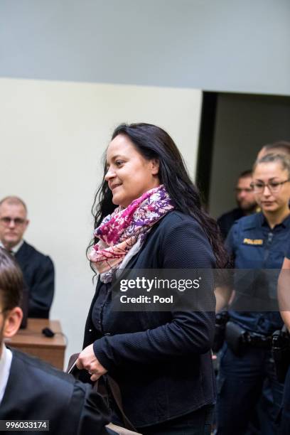 Defendant Beate Zschaepe waits at Oberlandesgericht courthouse on the day judges are to announce their verdict in the marathon NSU neo-Nazi murder...