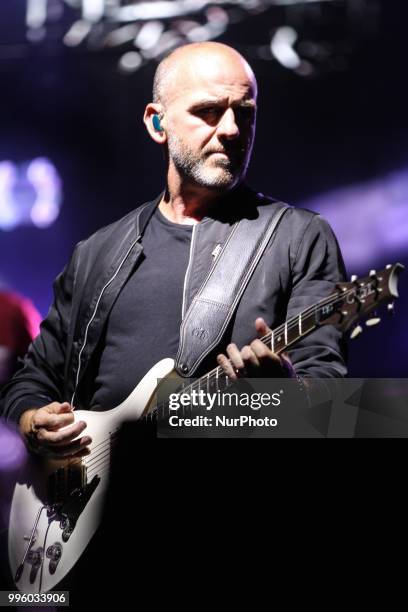 Jamiroquai performs on stage during a concert on July 10, 2018 in Mantua, Italy.
