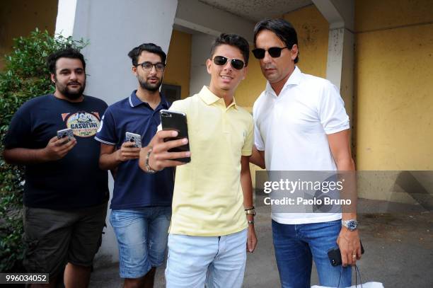 Lazio head coach Simone Inzaghi attends the medical tests on July 11, 2018 in Rome, Italy.