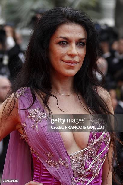 Model Jovanka Sopalovic arrives for the screening of "La Princesse de Montpensier" presented in competition at the 63rd Cannes Film Festival on May...