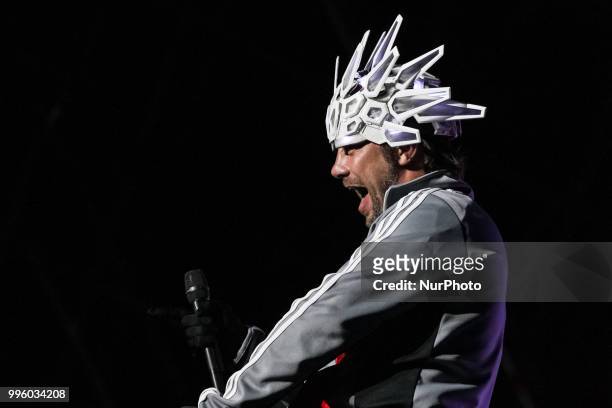 Jason Kay of Jamiroquai performs on stage during a concert on July 10, 2018 in Mantua, Italy.