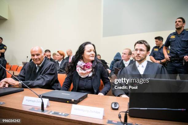 Defendant Beate Zschaepe waits at Oberlandesgericht courthouse on the day judges are to announce their verdict in the marathon NSU neo-Nazi murder...