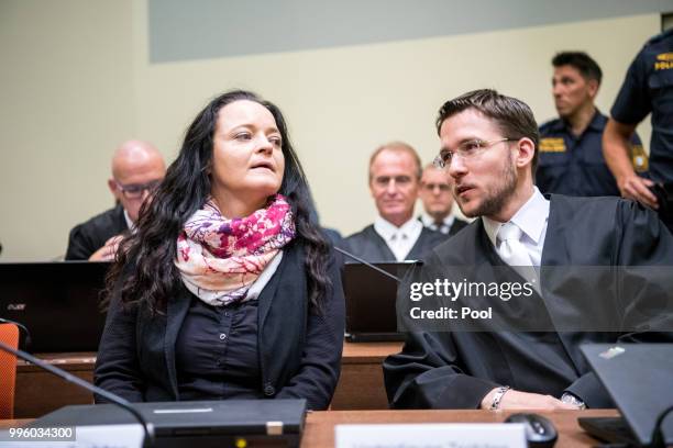 Defendant Beate Zschaepe waits at Oberlandesgericht courthouse on the day judges are to announce their verdict in the marathon NSU neo-Nazi murder...