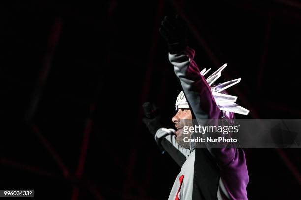 Jason Kay of Jamiroquai performs on stage during a concert on July 10, 2018 in Mantua, Italy.