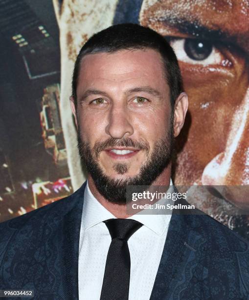 Actor Pablo Schreiber attends the "Skyscraper" New York premiere at AMC Loews Lincoln Square on July 10, 2018 in New York City.