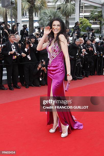 Model Jovanka Sopalovic arrives for the screening of "La Princesse de Montpensier" presented in competition at the 63rd Cannes Film Festival on May...