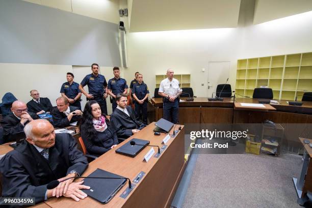 Defendant Beate Zschaepe waits at Oberlandesgericht courthouse on the day judges are to announce their verdict in the marathon NSU neo-Nazi murder...