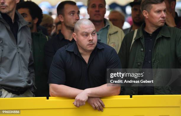 Karl-Heinz Statzberger waits for entry as a spectator outside the Oberlandesgericht courthouse on the day judges are to announce their verdict in the...