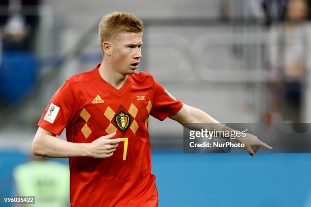 Kevin De Bruyne during 2018 FIFA World Cup Russia Semi Final match between France and Belgium on July 10, 2018 at Saint Petersburg Stadium in Saint...