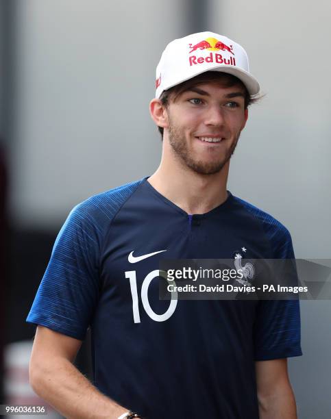 Toro Rosso's Pierre Gasly during practice ahead of the 2018 British Grand Prix at Silverstone Circuit, Towcester