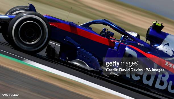 Toro Rosso's Pierre Gasly during practice ahead of the 2018 British Grand Prix at Silverstone Circuit, Towcester