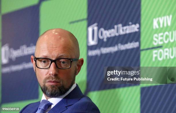 Founder of the Open Ukraine Foundation Arseniy Yatsenyuk partakes in the Kyiv Security Forum Discussions: What to Expect from the 2018 NATO Summit,...
