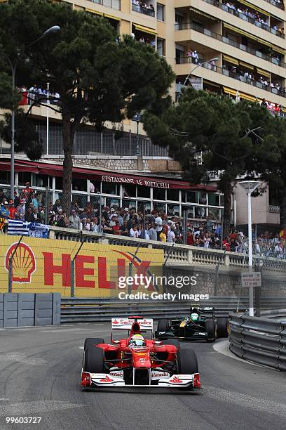 Felipe Massa of Brazil and Ferrari drives during the Monaco Formula One Grand Prix at the Monte Carlo Circuit on May 15, 2010 in Monte Carlo, Monaco.