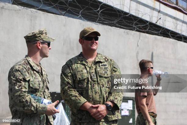 Navy officers are seen ashore during the Exercise Sea Breeze 2018, Odesa, southern Ukraine, July 10, 2018. Ukrinform.