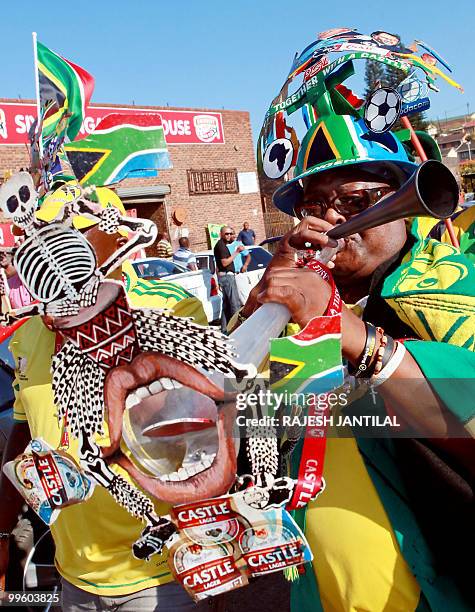 The 16 Castle Super Fans are hosted at the Inkanyezi Tavern in Umlazi township 45 kilometres south of Durban on May 16, 2010.The Superfans are on a...