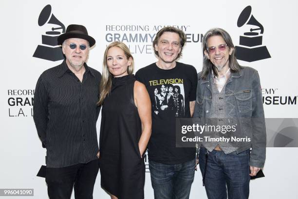 Stephen Smith, Madeleine Farley, Martin Kloiber and Scott Goldman attend Reel to Reel: Stooge at The GRAMMY Museum on July 10, 2018 in Los Angeles,...