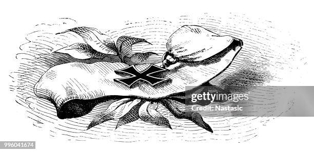 german iron cross - chart branch stock illustrations