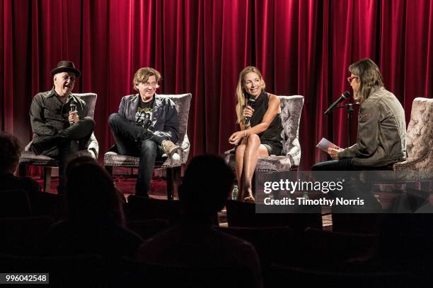 Stephen Smith, Martin Kloiber, Madeleine Farley and Scott Goldman speak during Reel to Reel: Stooge at The GRAMMY Museum on July 10, 2018 in Los...