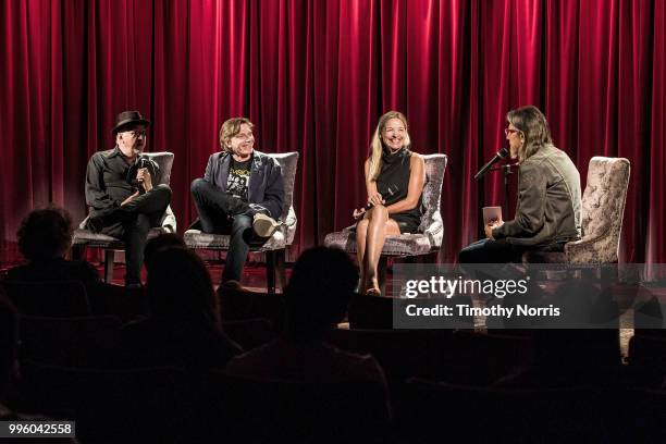 Stephen Smith, Martin Kloiber, Madeleine Farley and Scott Goldman speak during Reel to Reel: Stooge at The GRAMMY Museum on July 10, 2018 in Los...