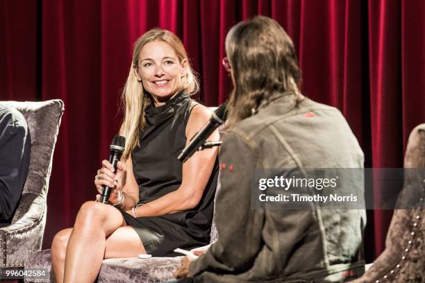 Madeleine Farley and Scott Goldman speak during Reel to Reel: Stooge at The GRAMMY Museum on July 10, 2018 in Los Angeles, California.