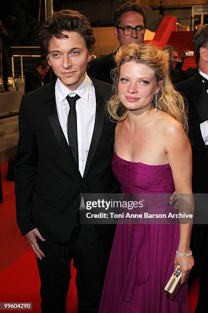 Singer Raphael and actress Melanie Thierry depart the 'The Princess of Montpensier' Premiere held at the Palais des Festivals during the 63rd Annual...