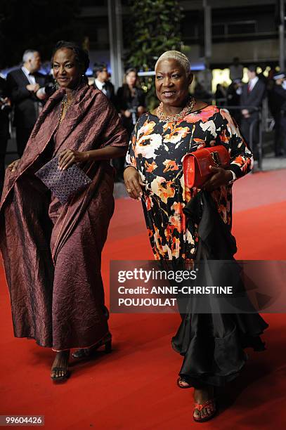 French actress Firmine Richard arrives for the screening of "Un Homme Qui Crie" presented in competition at the 63rd Cannes Film Festival on May 16,...