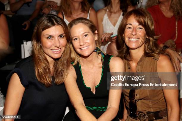 Silvia Casas, Fiona Ferrer and Monica Martin Luque attend the Hannibal Laguna show at Mercedes Benz Fashion Week Madrid Spring/ Summer 2019 on July...
