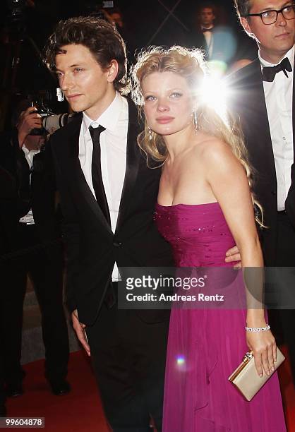 French singer Raphael and Melanie Thierry depart "The Princess Of Montpensier" Premiere at the Palais des Festivals during the 63rd Annual Cannes...