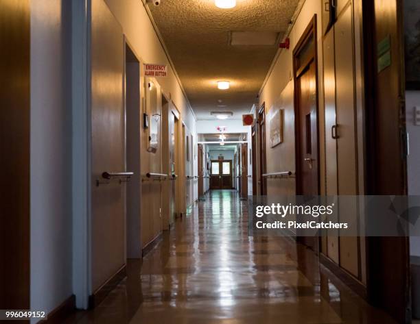 empty corridor in a nursing home - empty maternity ward stock pictures, royalty-free photos & images