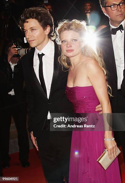 French singer Raphael and Melanie Thierry depart "The Princess Of Montpensier" Premiere at the Palais des Festivals during the 63rd Annual Cannes...