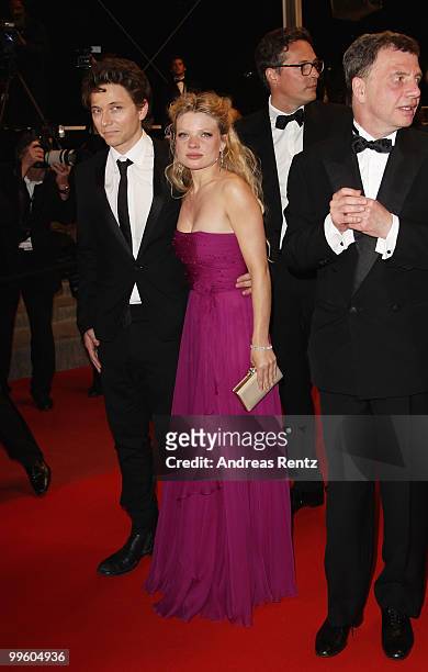 French singer Raphael and Melanie Thierry depart "The Princess Of Montpensier" Premiere at the Palais des Festivals during the 63rd Annual Cannes...