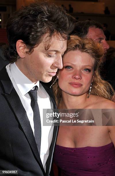 French singer Raphael and Melanie Thierry depart "The Princess Of Montpensier" Premiere at the Palais des Festivals during the 63rd Annual Cannes...