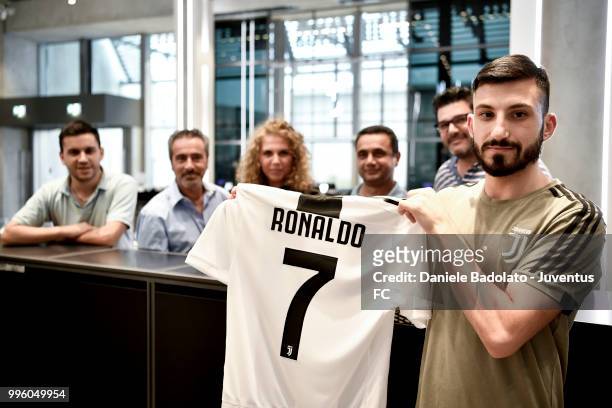The shirt of Juventus new signing Cristiano Ronaldo is on sale at Jstore on July 11, 2018 in Turin, Italy.