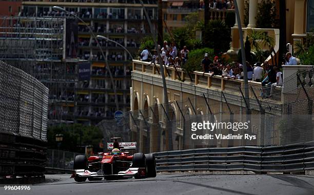 Felipe Massa of Brazil and Ferrari drives during the Monaco Formula One Grand Prix at the Monte Carlo Circuit on May 16, 2010 in Monte Carlo, Monaco.