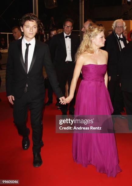 French singer Raphael and Melanie Thierry attend "The Princess Of Montpensier" Premiere at the Palais des Festivals during the 63rd Annual Cannes...